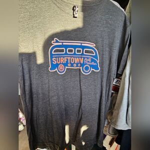 T-shirt men Gray size L surf town 044